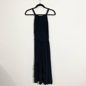 Sportmax MaxMara Black Sleeveless Halter Asymmetric Dress